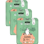 Muumi Baby 3 Midi 5-8 kg, 1×150pcs paquete mensual de pañales ecológicos, Pañales ECO