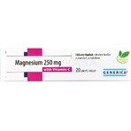 GENERICA Magneziu 250 mg + Vitamina C 1×20 tbl, magneziu + vitamina C