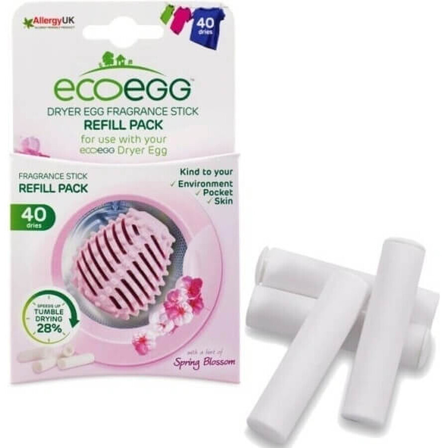 Ecoegg Cartuccia a uovo per asciugatrice fiori di primavera 1×4 pz, bacchette profumate di ricambio