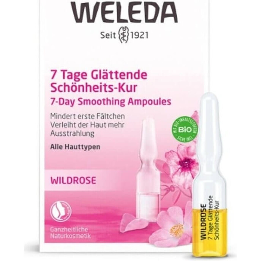 WELEDA ROSE huile pour le visage en flacons 7×0,8 ml, huile pour le visage en flacons