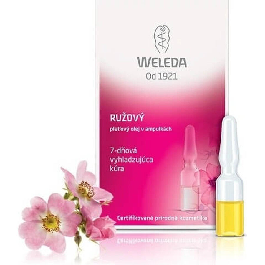 WELEDA ROSE huile pour le visage en flacons 7×0,8 ml, huile pour le visage en flacons