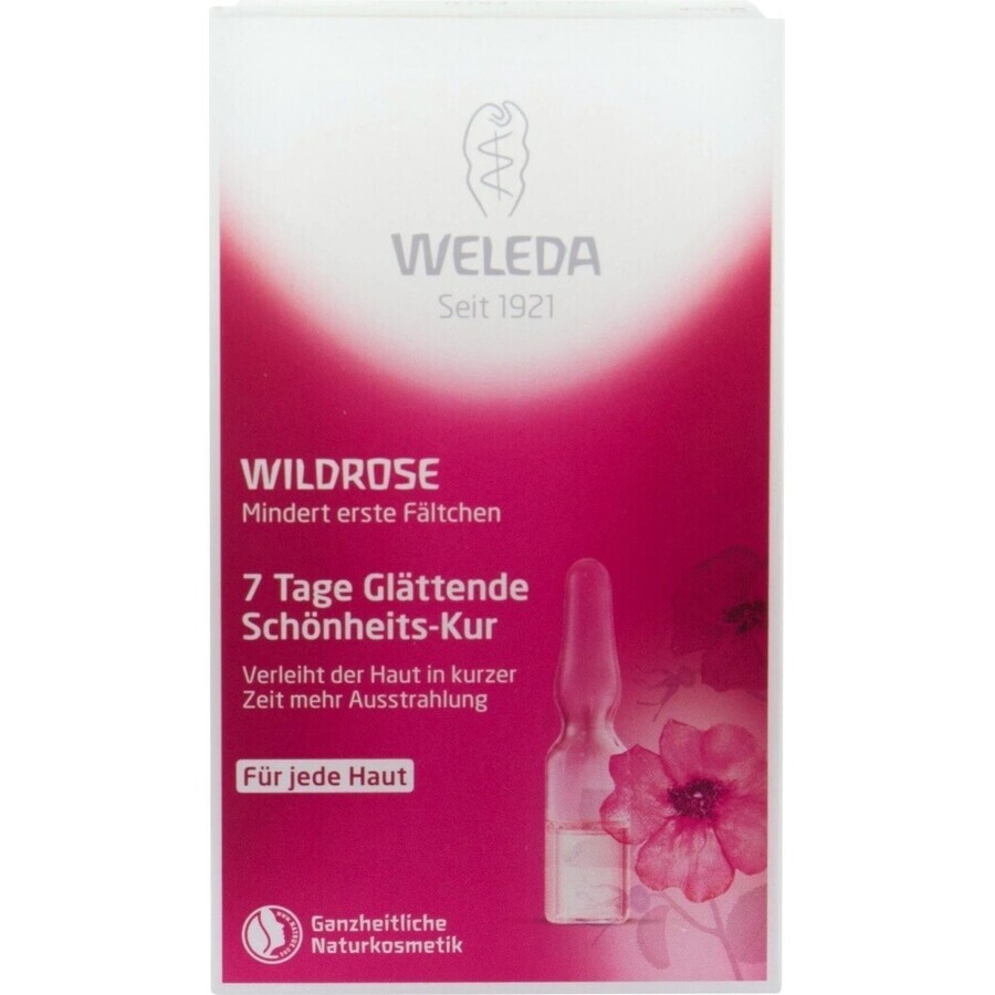 WELEDA ROSE huile pour le visage en flacons 7×0,8 ml, huile pour le visage en flacons