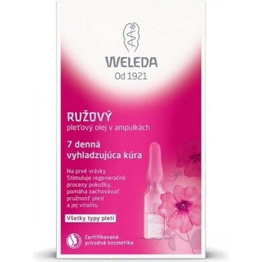 WELEDA ROSE huile pour le visage en flacons 7×0,8 ml, huile pour le visage en flacons