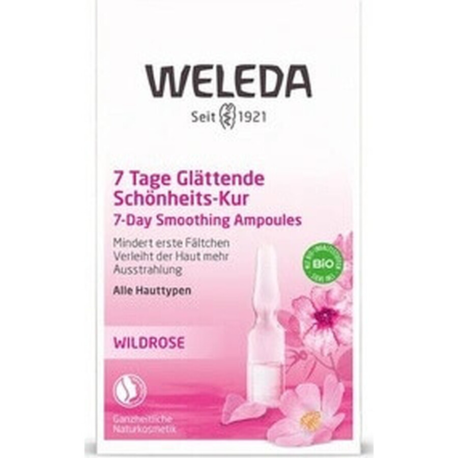 WELEDA ROSE huile pour le visage en flacons 7×0,8 ml, huile pour le visage en flacons