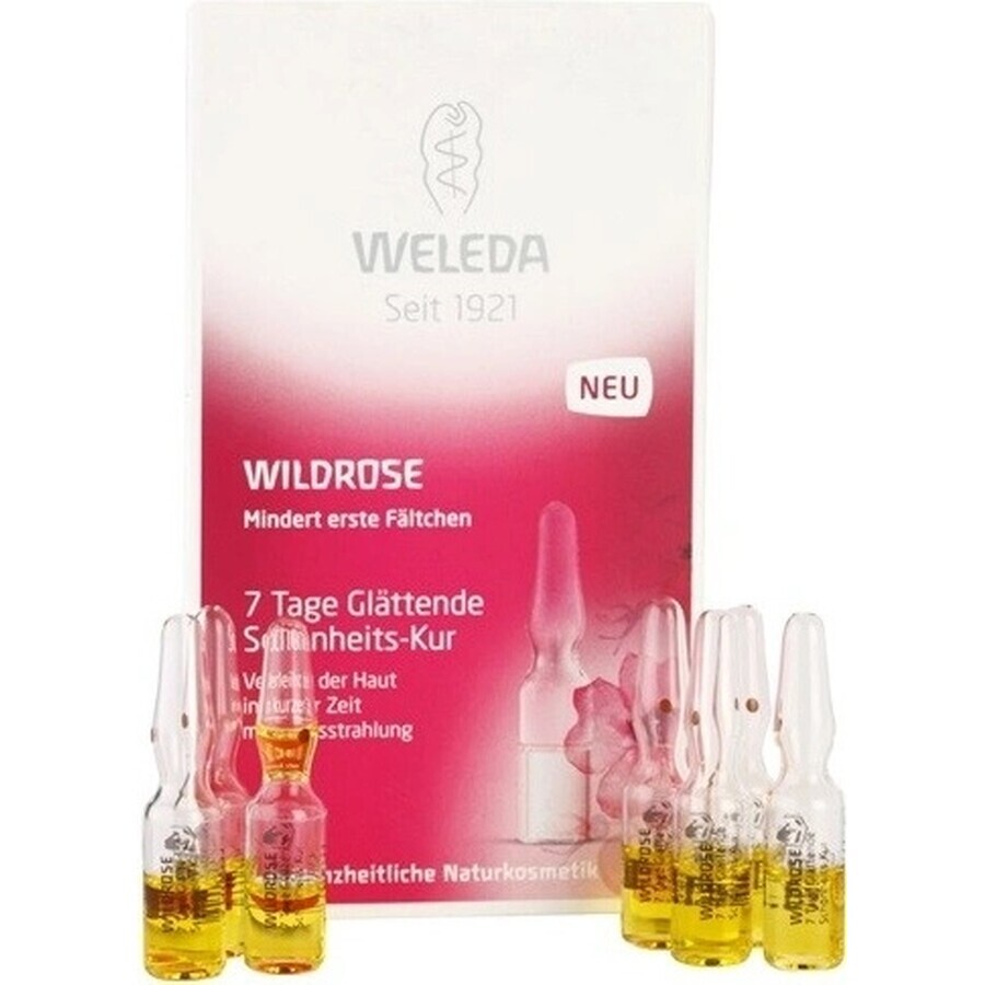 WELEDA ROSE huile pour le visage en flacons 7×0,8 ml, huile pour le visage en flacons