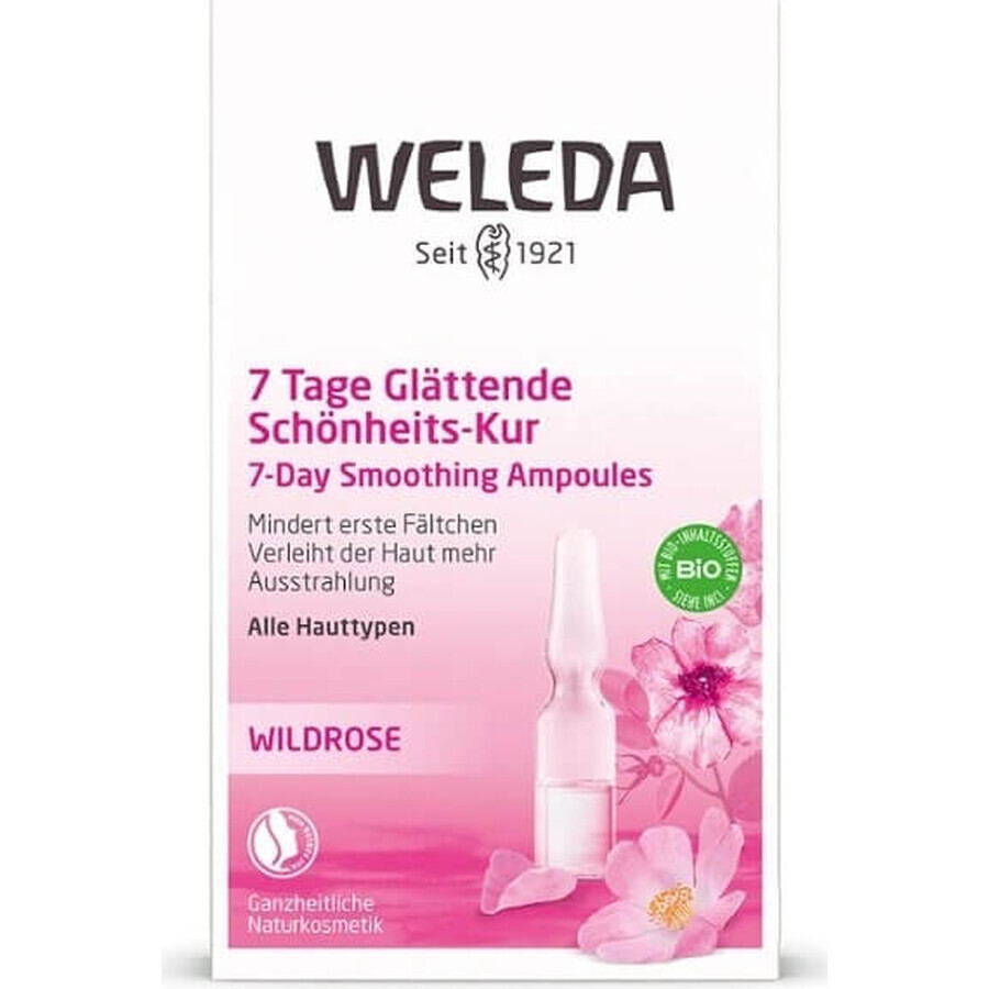 WELEDA ROSE huile pour le visage en flacons 7×0,8 ml, huile pour le visage en flacons