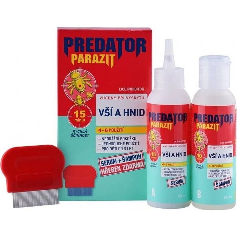 PREDATOR PARAZIT pentru păduchi și lițe PACK 1×1 set, ser