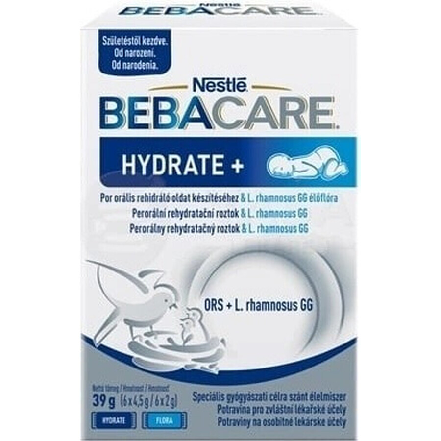 BEBACARE HYDRATE+ (dalla nascita) 1×39 g, soluzione reidratante con batteri dell'acido lattico