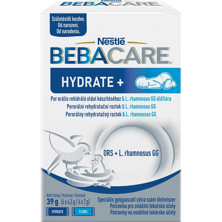 BEBACARE HYDRATE+ (dalla nascita) 1×39 g, soluzione reidratante con batteri dell'acido lattico