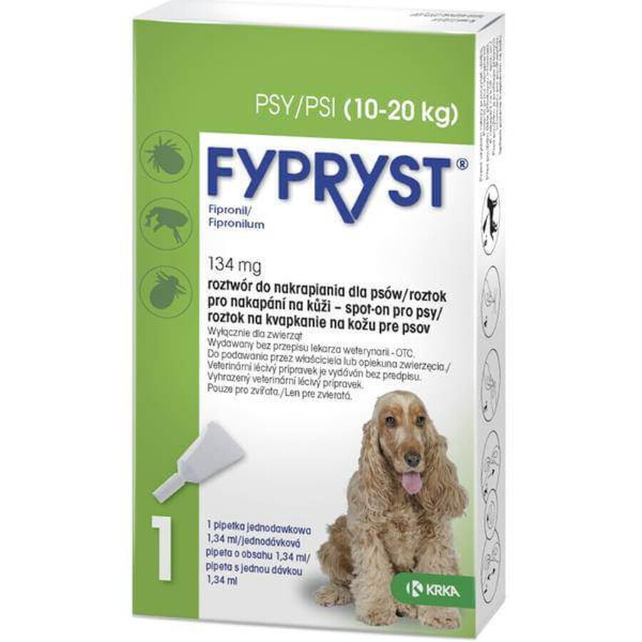 FYPRYST PSY 10-20 KG 1×134 mg, medicinale per cani