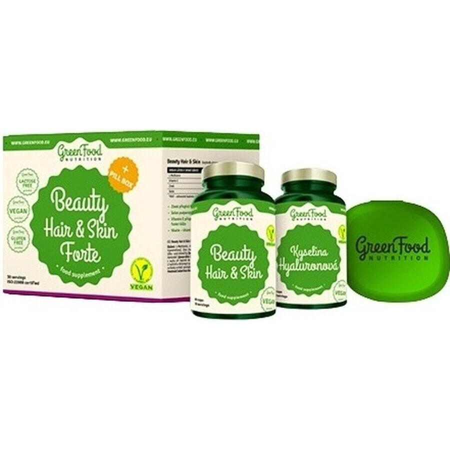 GreenFood Nutrition BEAUTY BEAUTY HAIR&SKIN Forte+Pillbox 1×1set