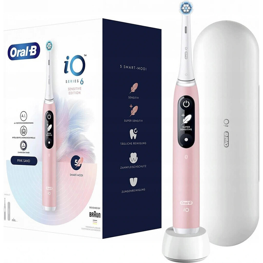 Cepillo de dientes Oral-B iO Series 6 Rosa 1×1, cepillo de dientes eléctrico