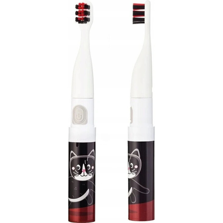 VITAMMY SMILE cepillo de dientes sónico infantil, gato negro, a partir de 3 años 1×1 ud, con dibujo de un gato negro