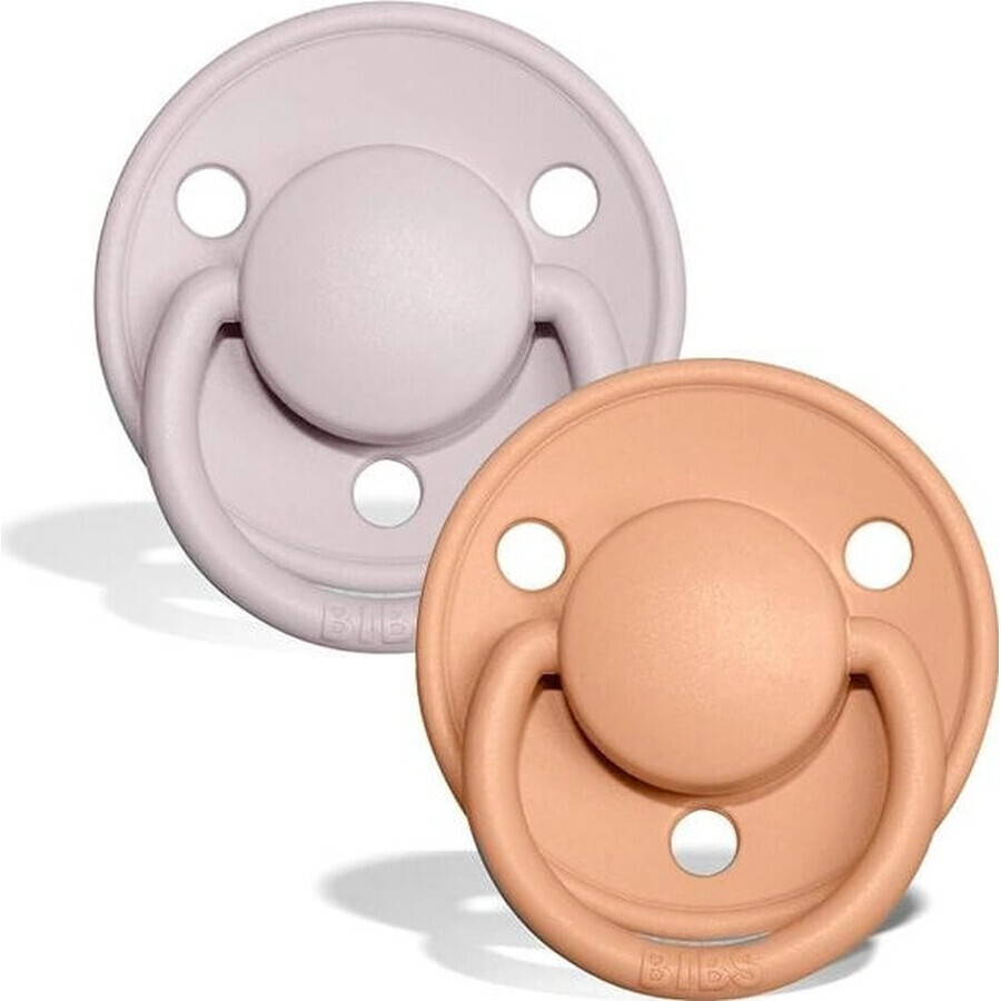 BIBS De Lux sucettes en caoutchouc naturel 2 pcs 1×1 pcs - taille 1, rose prune/pêche