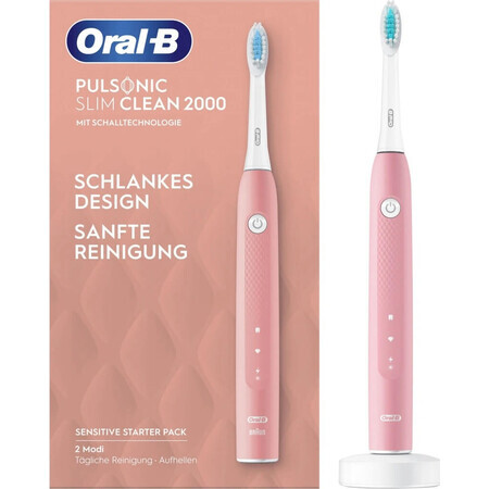 Brosse à dents électrique Oral B Pulsonic Slim clean 2 000 pink 1×1 pc, brosse à dents électrique