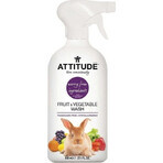 ATTITUDE Detergente sin perfume para frutas y verduras en spray 1×800 ml , detergente para frutas