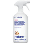 ATTITUDE Detergente sin perfume para frutas y verduras en spray 1×800 ml , detergente para frutas