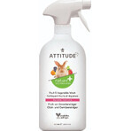 ATTITUDE Detergente sin perfume para frutas y verduras en spray 1×800 ml , detergente para frutas