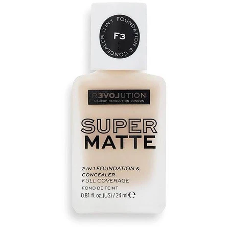 Revolution Relove, Fondotinta Supermatte F3, make-up 1×24 ml, make-up