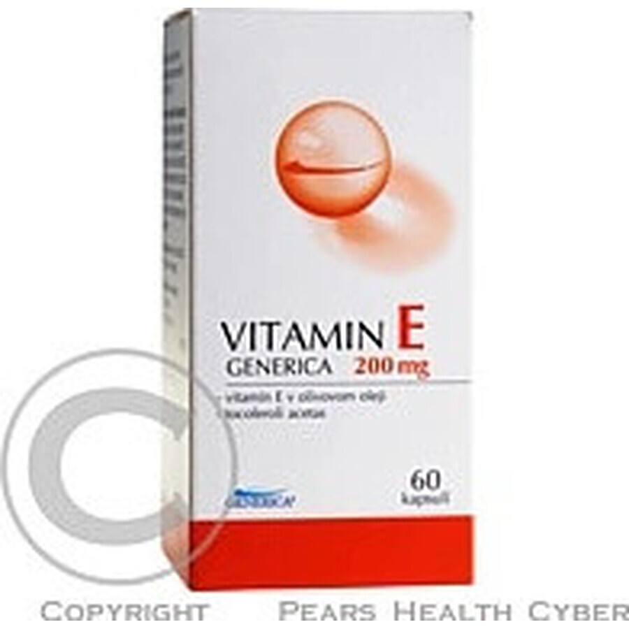 GENERICA Vitamin E 200 I.U. 1×60 cps, food supplement