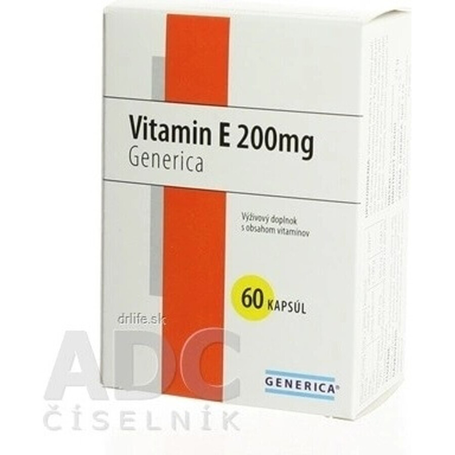 GENERICA Vitamin E 200 I.U. 1×60 cps, food supplement