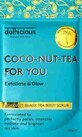 Delhicious, Exfoliante corporal de coco y t&#233; negro 1&#215;100 g, exfoliante corporal