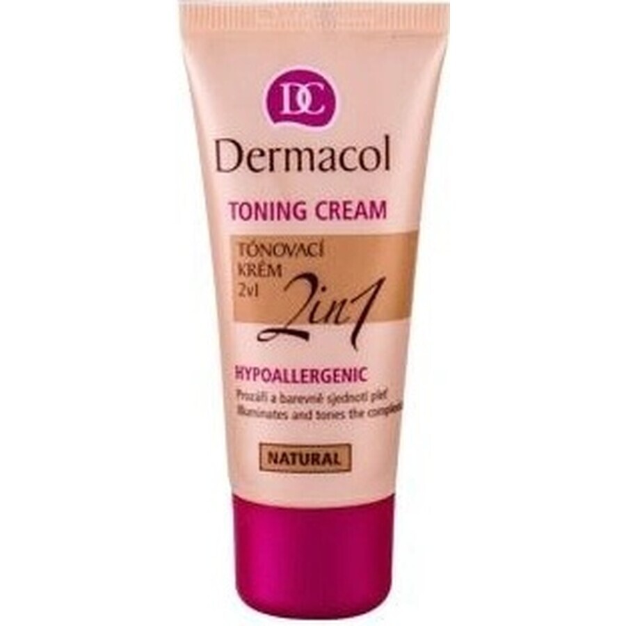 DERMACOL Crema colorante 2en1 tono: NATURAL 1×30 ml, crema colorante 2en1