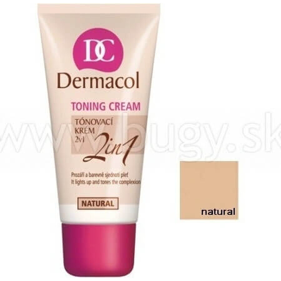 DERMACOL Crema colorante 2en1 tono: NATURAL 1×30 ml, crema colorante 2en1