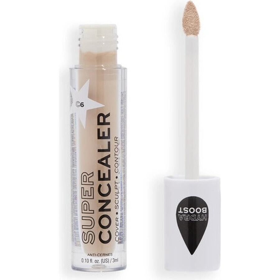 Revolution Relove, Super Concealer Radiant Matte Matte C6, concealer 1×3 ml, concealer