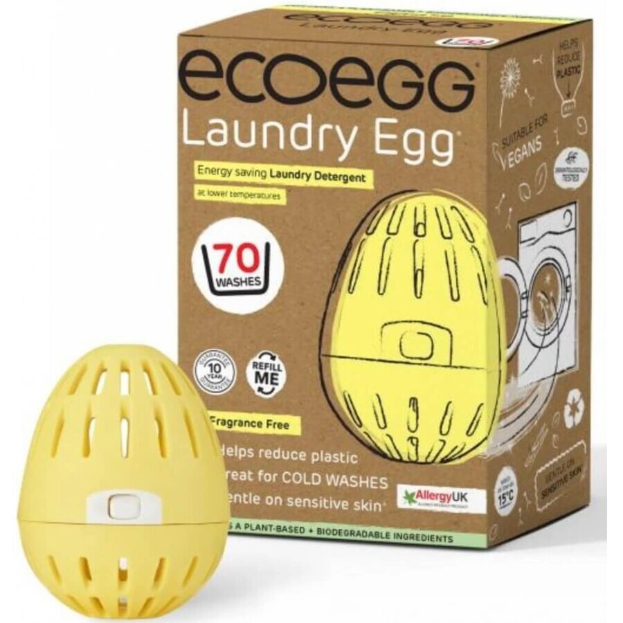 Ecoegg Uovo di lavaggio - 70 lavaggi senza profumo 1×1 pz, uovo per 70 lavaggi (4 mesi)