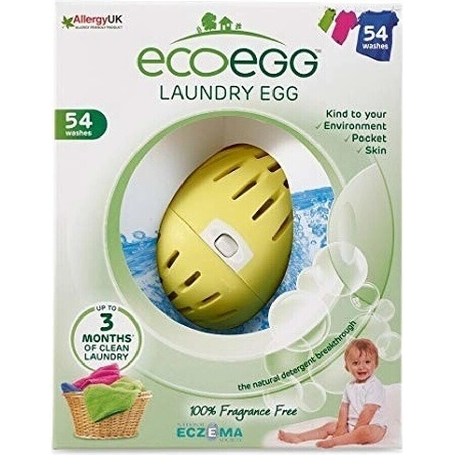 Ecoegg Uovo di lavaggio - 70 lavaggi senza profumo 1×1 pz, uovo per 70 lavaggi (4 mesi)