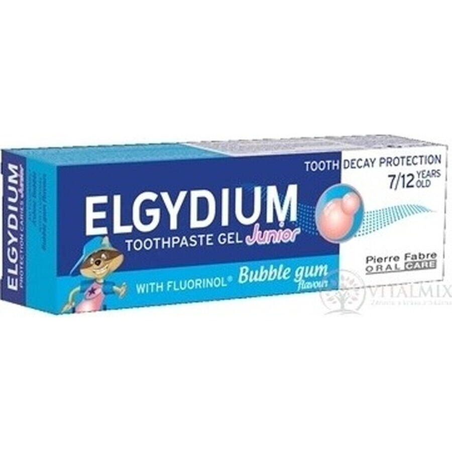 ELGYDIUM JUNIOR fluorinol gel tandpasta voor kinderen (7-12 jaar) met kauwgomsmaak 1x50 ml