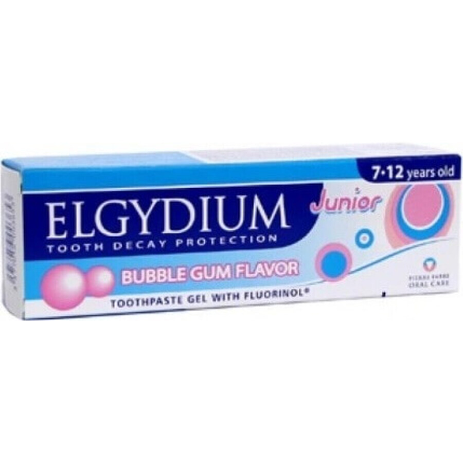 ELGYDIUM JUNIOR fluorinol gel tandpasta voor kinderen (7-12 jaar) met kauwgomsmaak 1x50 ml