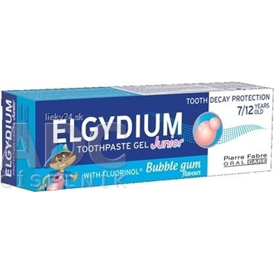 ELGYDIUM JUNIOR fluorinol gel tandpasta voor kinderen (7-12 jaar) met kauwgomsmaak 1x50 ml