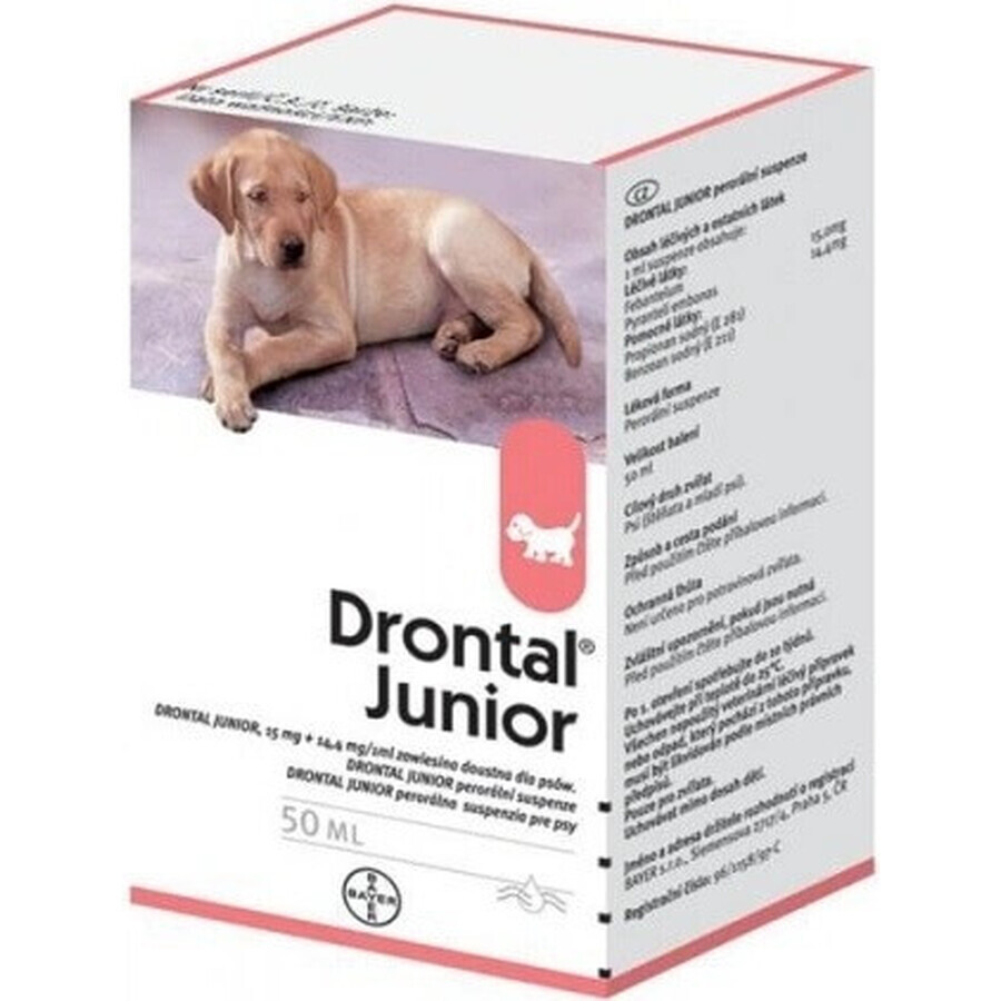 Drontal Junior 1×50 ml, oral suspension for dogs