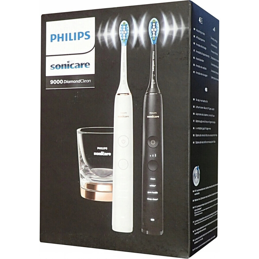 Philips Sonicare 9000 DiamondClean HX9914/57 1+1 2 x 2 brosses à dents électriques soniques 1×2, brosse à dents sonique