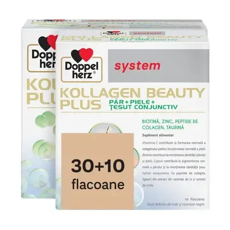 Kollagen System Beauty Plus, 30+10 botellas, Doppelherz