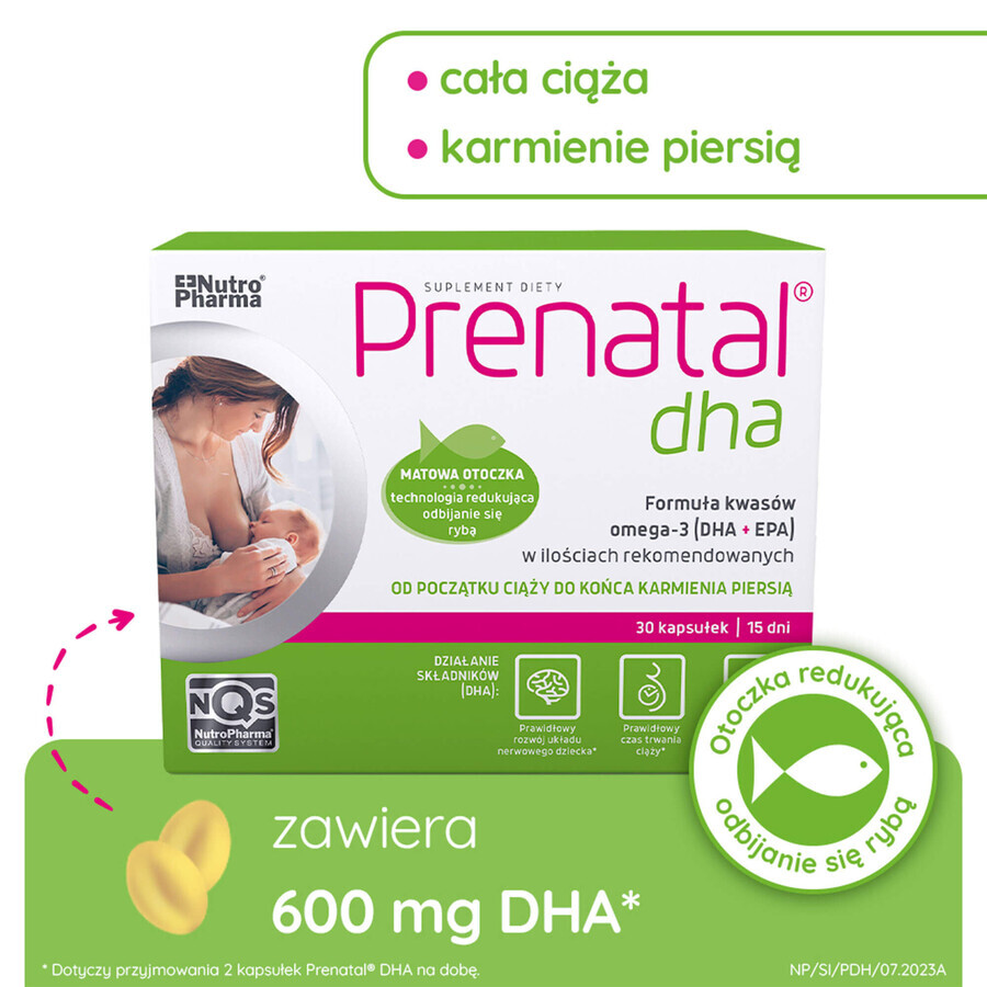 Prenatal Uno Set, 30 cápsulas + 30 cápsulas + Prenatal DHA, 30 cápsulas + frasco de regalo