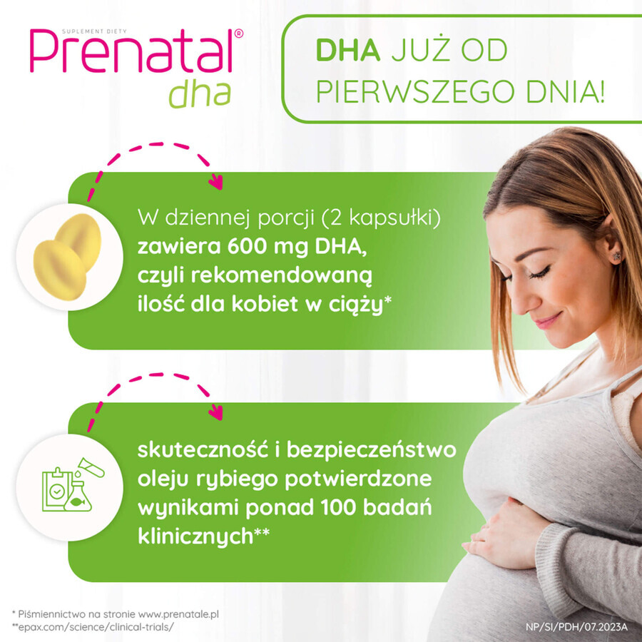 Prenatal Uno Set, 30 cápsulas + 30 cápsulas + Prenatal DHA, 30 cápsulas + frasco de regalo