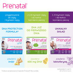 Prenatal Uno Set, 30 cápsulas + 30 cápsulas + Prenatal DHA, 30 cápsulas + frasco de regalo