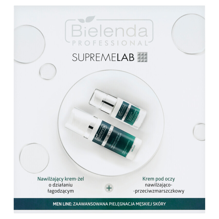 Set Bielenda Supremelab Men Line, gel-crema facial 50 ml + crema contorno de ojos 15 ml