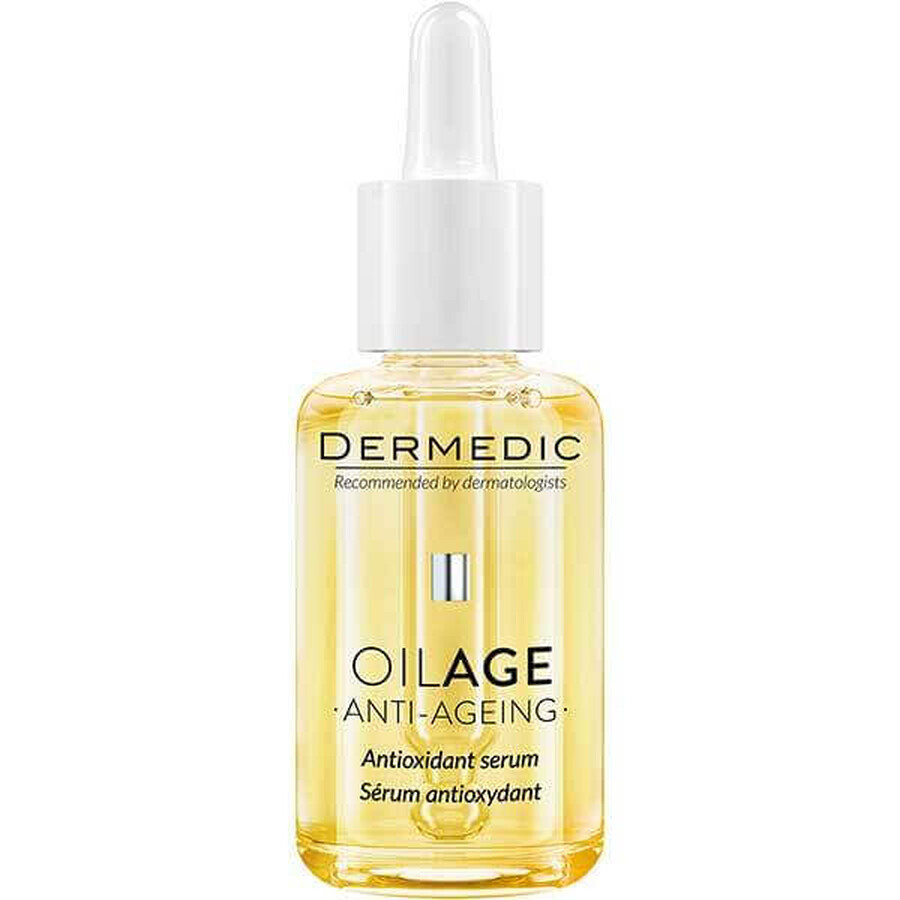 Set Dermedic Oilage, suero antioxidante, piel sensible con signos de envejecimiento, 30 ml + crema nutritiva de día para restaurar la densidad de la piel, 15 ml