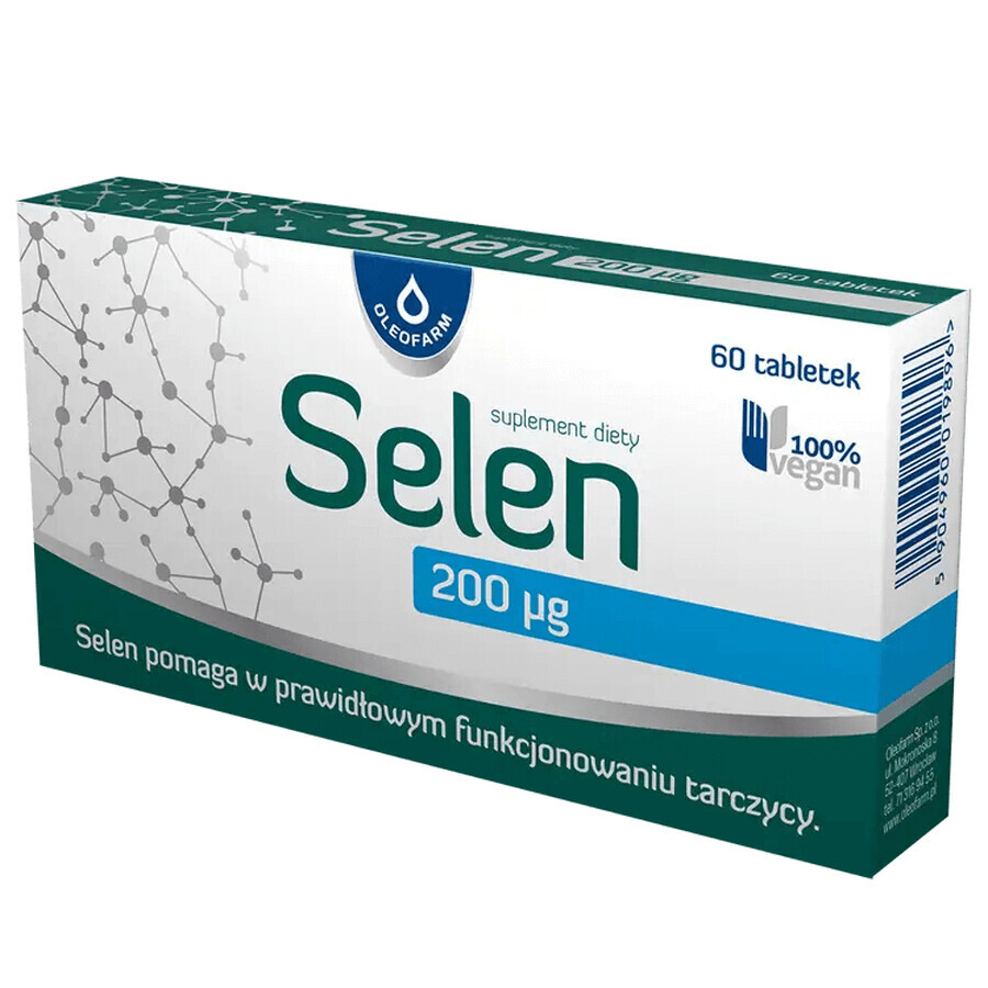 Oleofarm Selenio 200 µg, 60 comprimidos