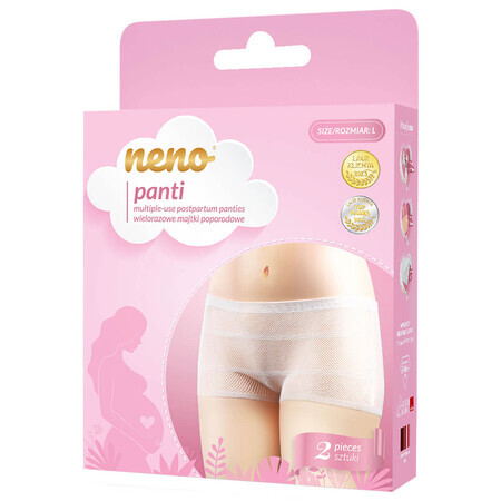 Neno Panties, braguitas posparto reutilizables, talla L, 2 piezas