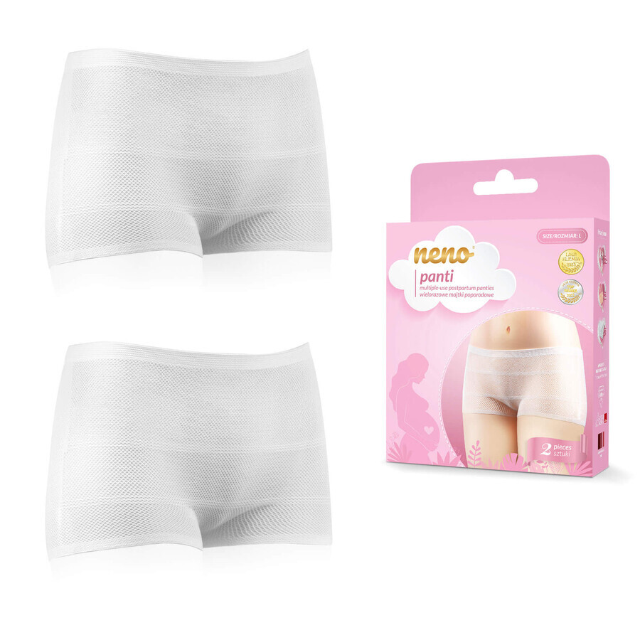 Neno Panties, braguitas posparto reutilizables, talla L, 2 piezas