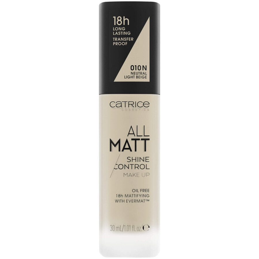 Catrice All Matt Shine Maquillaje Matificante 010N Neutro Beige Claro, 30 ml