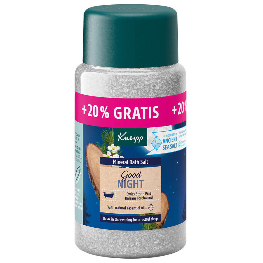 Kneipp Good Night Swiss Pine and Amyris, mineral bath salt crystals, 600 g