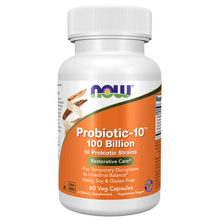 Now Foods Probiotic-10 100 mil millones, 60 cápsulas vegetales