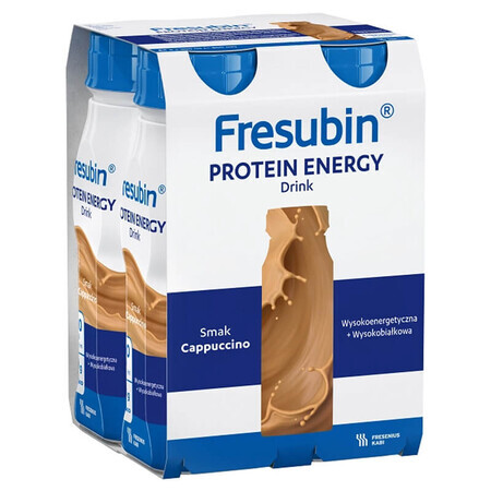 Fresubin Protein Energy Drink, bebida nutritiva, sabor capuchino, 4 x 200 ml