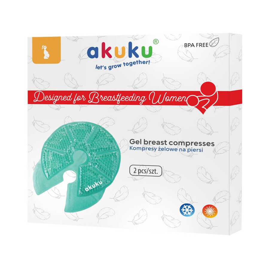 AKUKU, compresas de gel para el pecho, 2 unidades